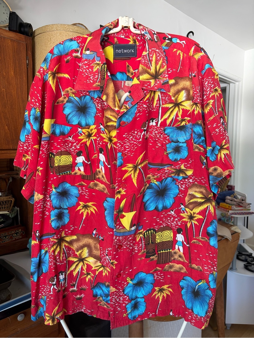 Vtg 90s Network Aloha button up Men’s XL